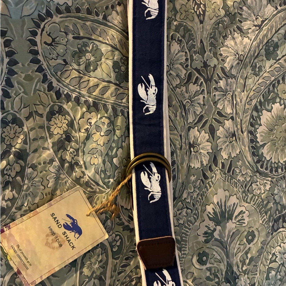 Sand Shack NWT SzS  Blue Belt with lobster 🦞 Design